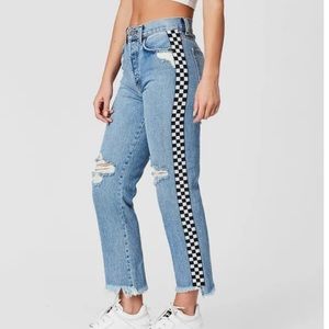 Carmar Denim LF Checkered Side Stripe straight leg jeans - 29